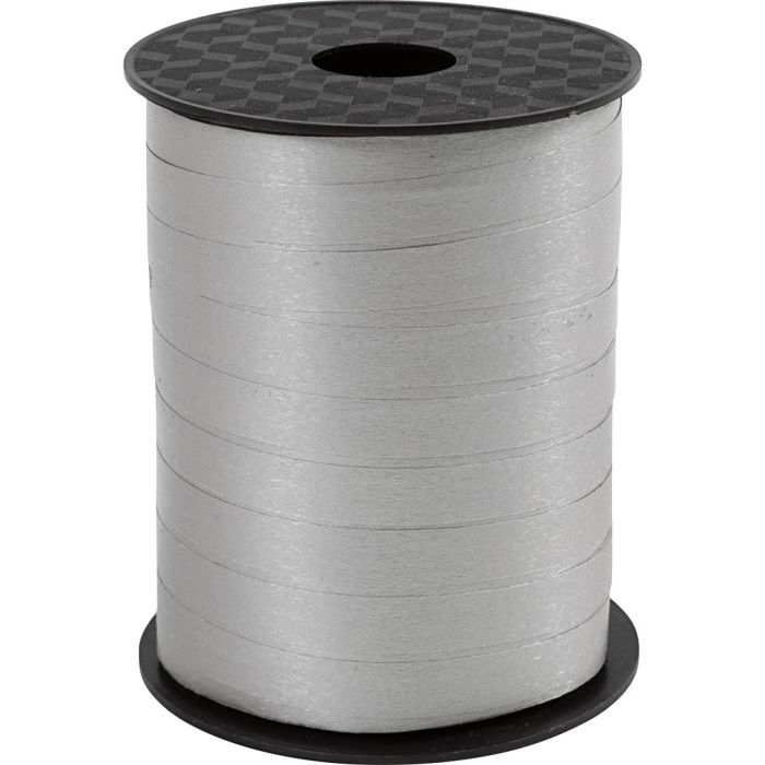 Cinta de plástico mate, A: 10 mm, mate, plata, 250 m/ 1 rollo