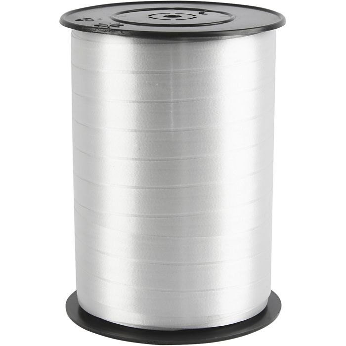 Cinta de plástico, A: 10 mm, glossy, plata, 250 m/ 1 rollo