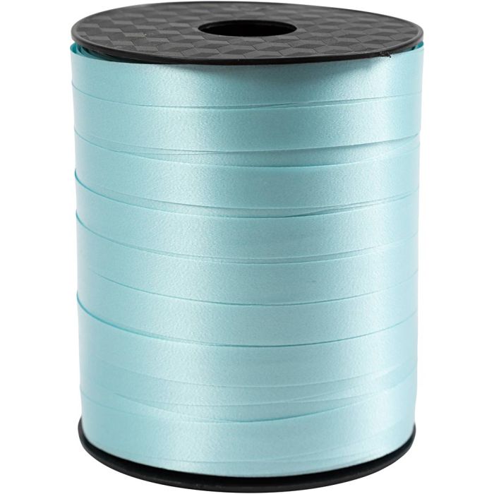 Cinta de plástico, A: 10 mm, glossy, azul turquesa light, 250 m/ 1 rollo
