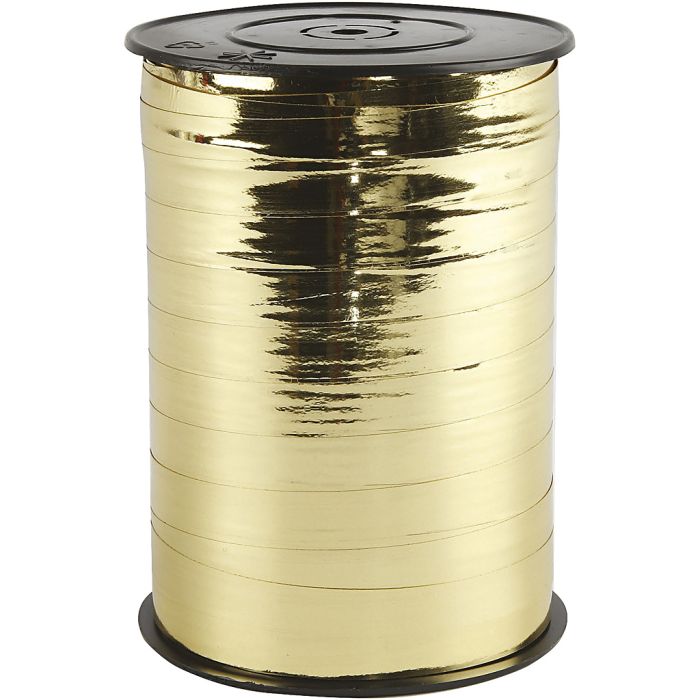 Cinta de plástico, A: 10 mm, glossy,Metálica, dorado, 250 m/ 1 rollo