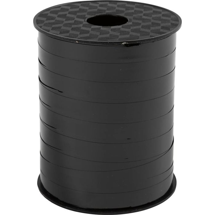 Cinta de plástico, A: 10 mm, glossy,Metálica, negro, 250 m/ 1 rollo