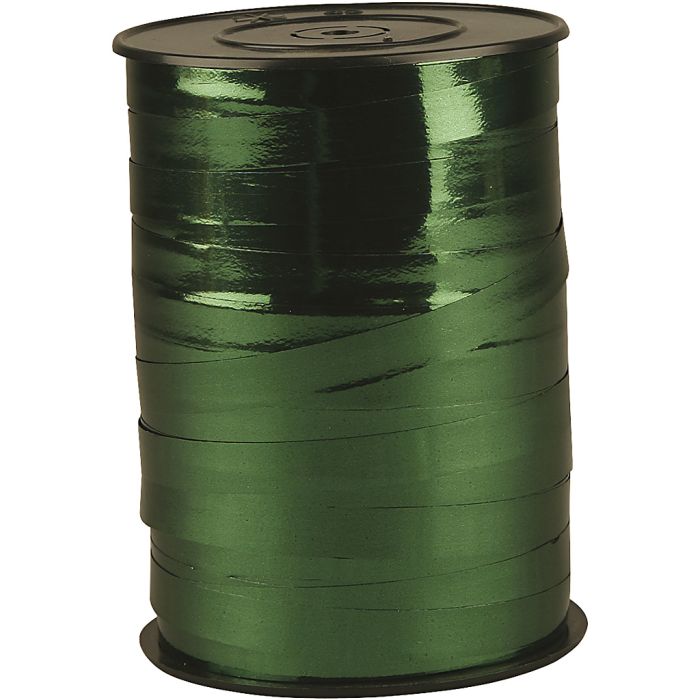 Cinta de plástico, A: 10 mm, glossy,Metálica, verde, 250 m/ 1 rollo