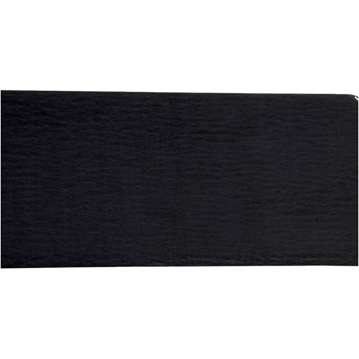 Papel Crepé, hoja 50x250 cm, 22 gr, negro, 10 pliegues/ 1 paquete