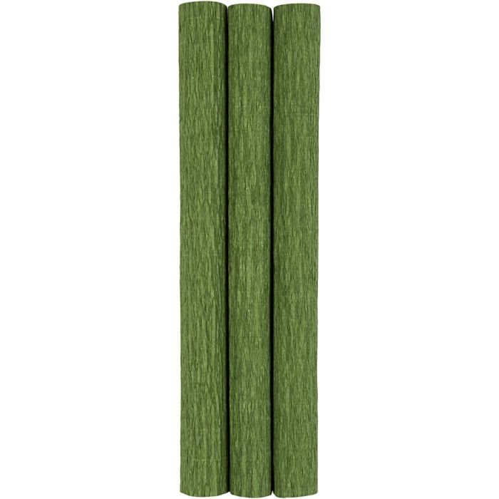 Papel Crepé, hoja 25x60 cm, Relación crêpe: 180%, 105 gr, verde lima, 3 hoja/ 1 paquete