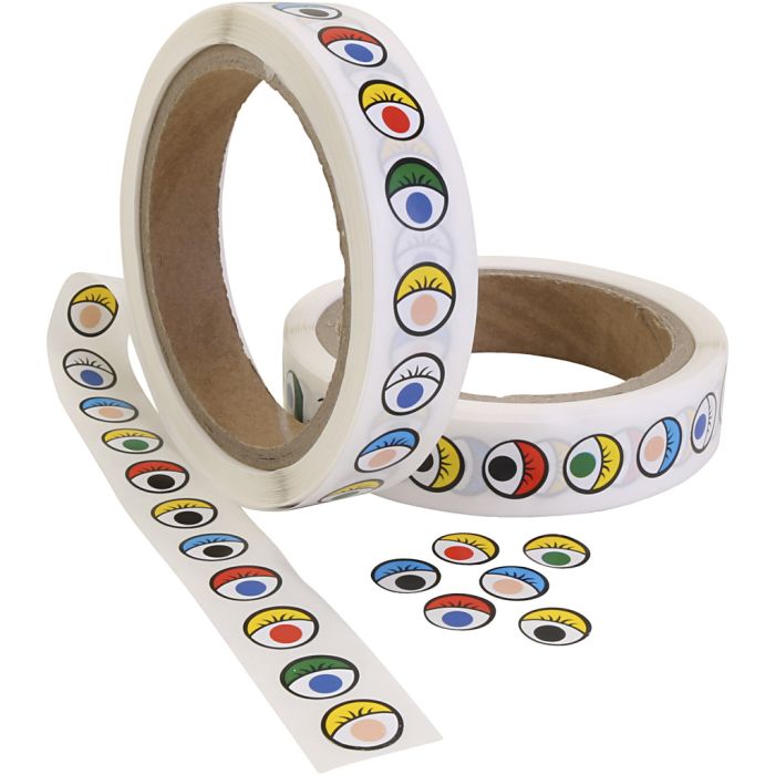 Pegatinas de ojos, dia 13 mm, surtido de colores, 2000 ud/ 1 paquete