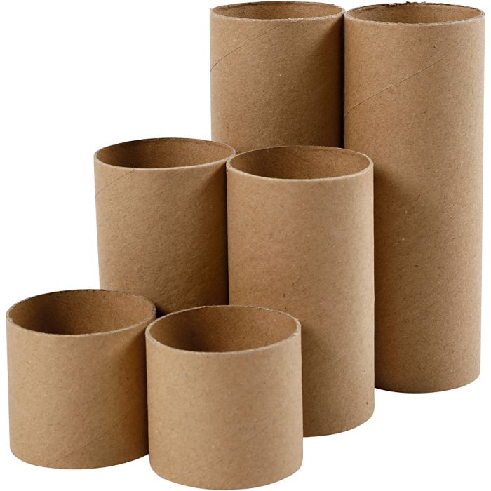 Tubo de papel, L. 4,7+9,3+14 cm, dia 5 cm, 6 ud/ 1 paquete