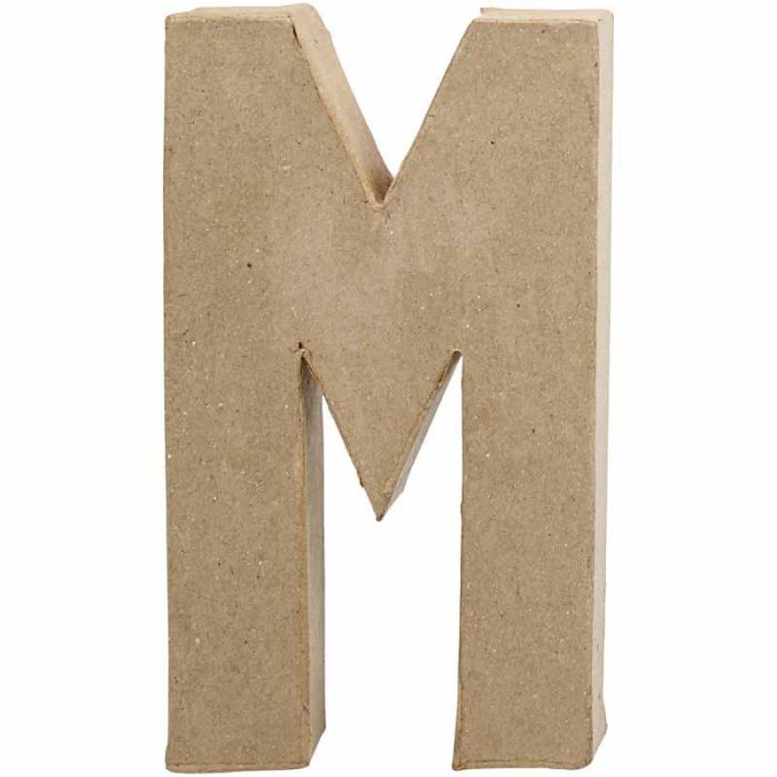 Letra, M, A: 20,5 cm, A: 12 cm, grosor 2,5 cm, 1 ud