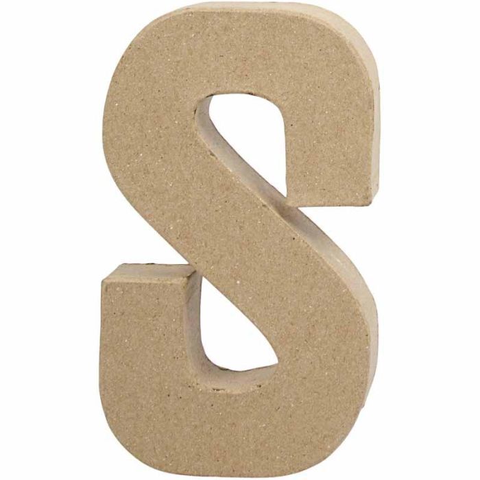 Letra, S, A: 20,3 cm, A: 11,4 cm, grosor 2,6 cm, 1 ud