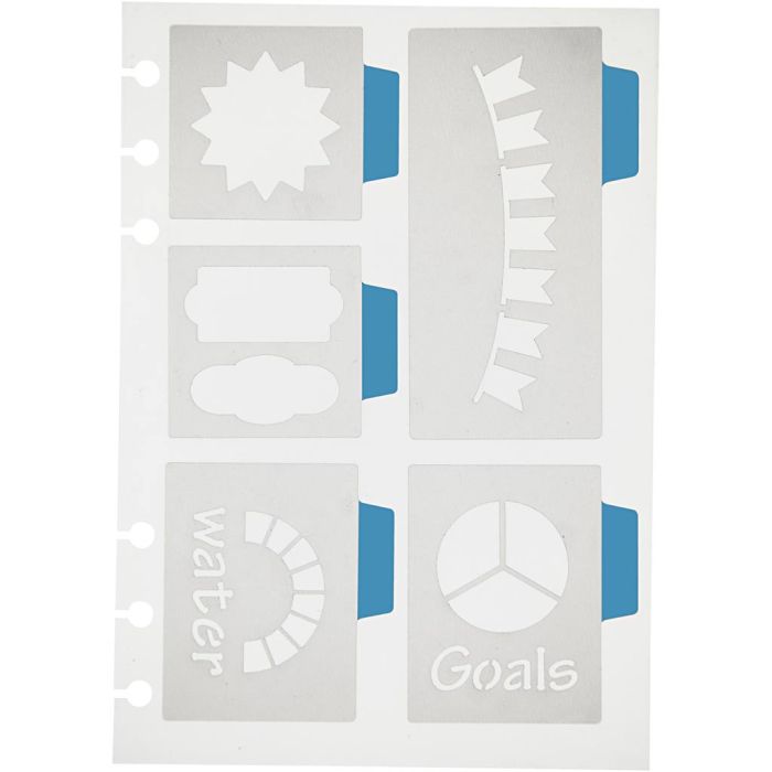 Plantilla, 5 motivos grandes, hoja 12,5x17,5 cm, 1 hoja