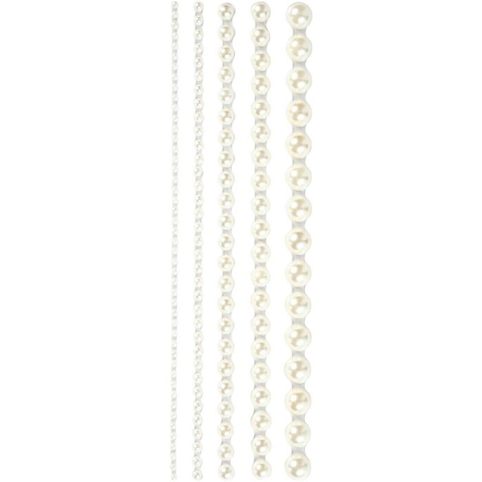 Medias perlas, medidas 2-8 mm, blanco, 140 ud/ 1 paquete