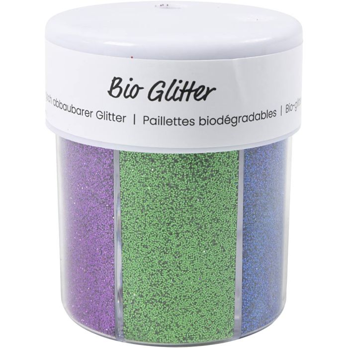 Purpurina bio, surtido de colores, 6x28 ml/ 1 bote