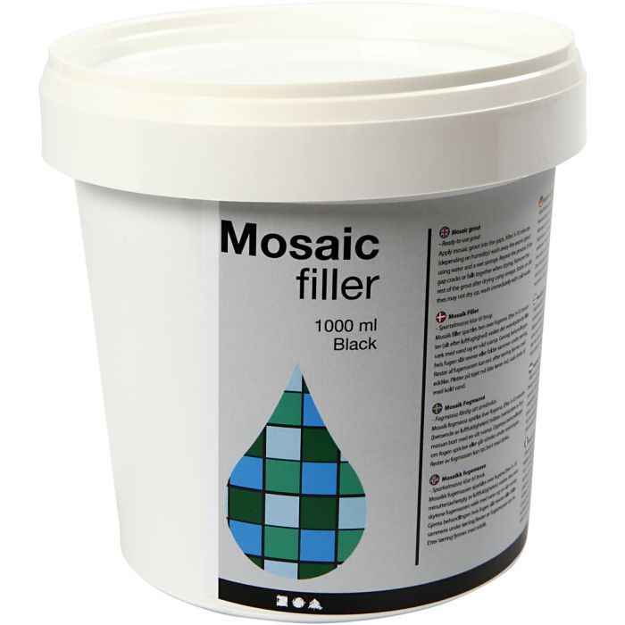 Lechada para Baldosas de Mosaico, negro, 1000 ml/ 1 cubo