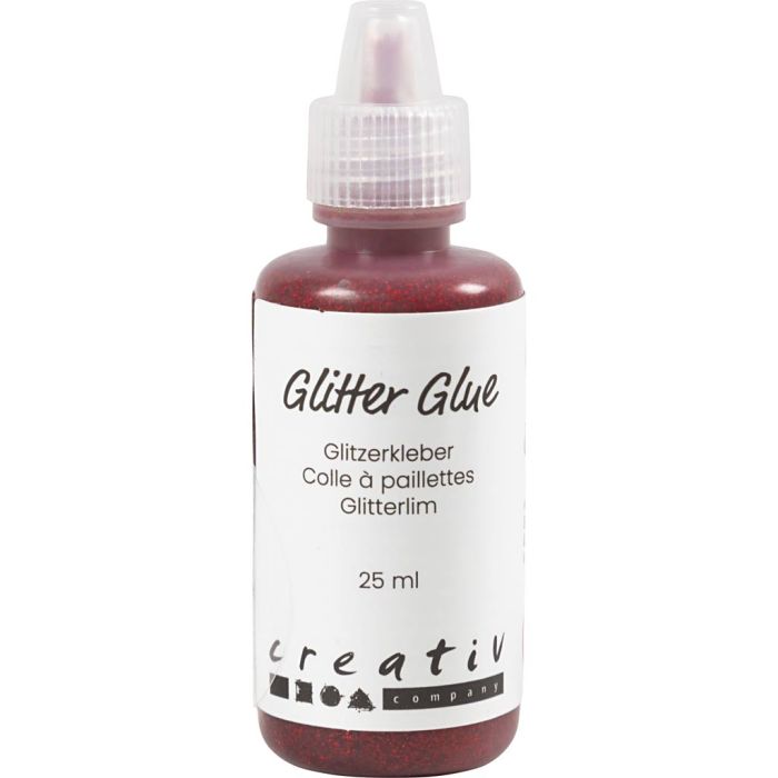 Pegamento con purpurina, rojo, 25 ml/ 1 botella