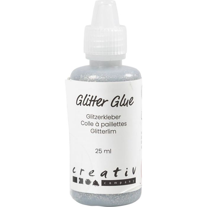 Pegamento con purpurina, plata, 25 ml/ 1 botella