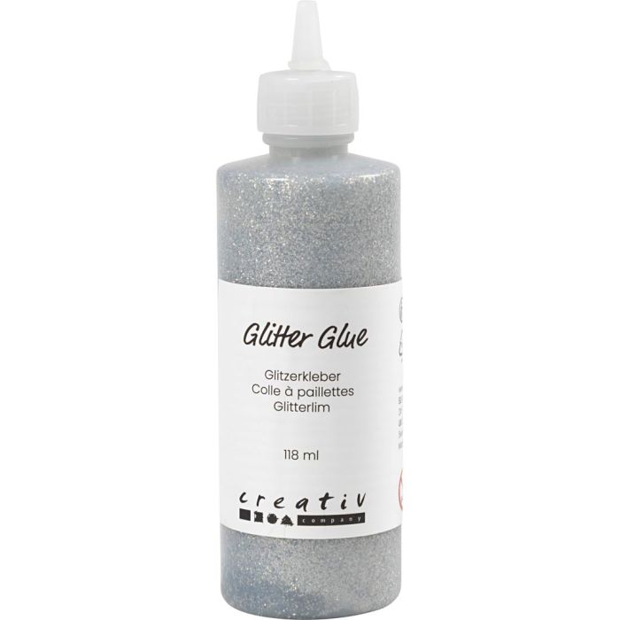 Pegamento con purpurina, plata, 118 ml/ 1 botella