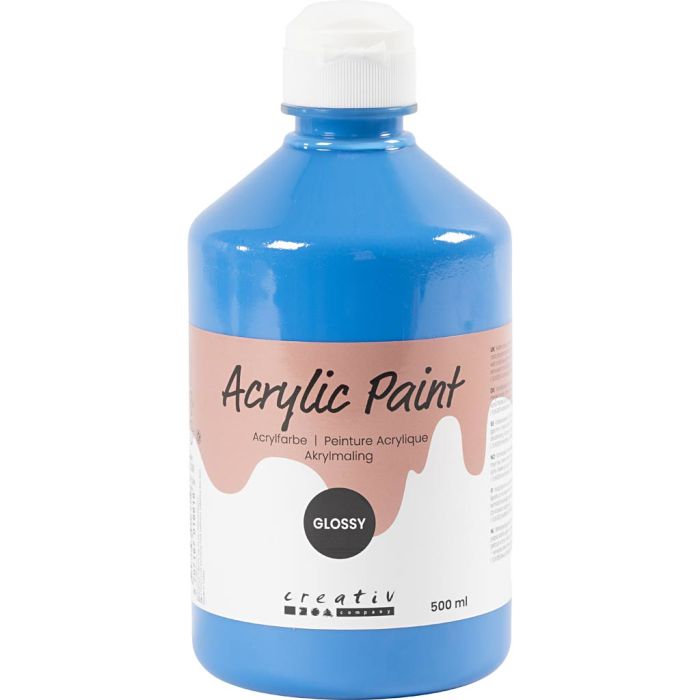 Pintura Acrilica Glossy, azul primario, 500 ml/ 1 botella