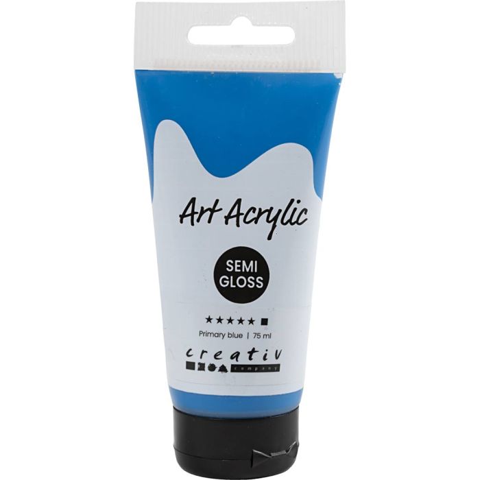 Pintura Acrilica, semi-gloss, opaco, azul primario, 75 ml/ 1 botella
