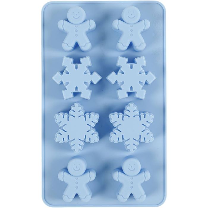 Molde de silicona, Cristal de hielo y galleta, A: 2,5 cm, L. 3 cm, A: 4,5 cm, 12,5 ml, 1 ud