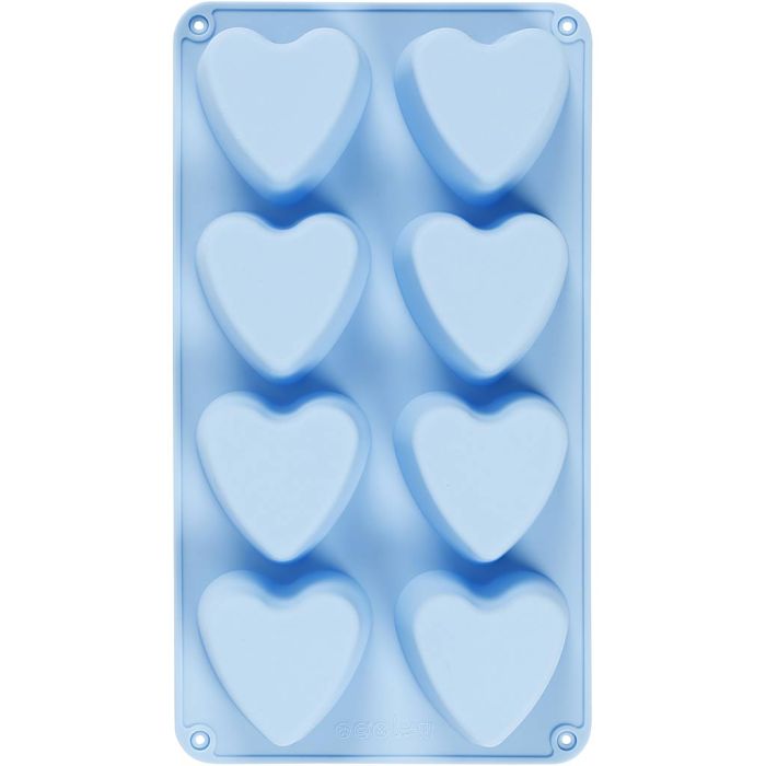 Molde de silicona, Corazones, A: 3,5 cm, L. 7 cm, A: 6 cm, 100 ml, 1 ud