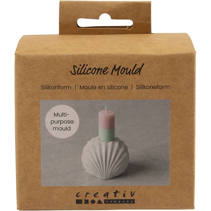 Molde de silicona, Portavelas de conchas, A: 5,5 cm, L. 6,8 cm, 1 ud
