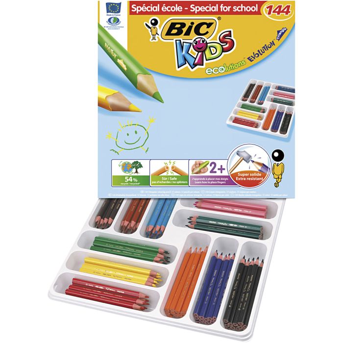 Lápiz de color BIC Eco Evolution, mina 5 mm, surtido de colores, 12 ud/ 1 paquete