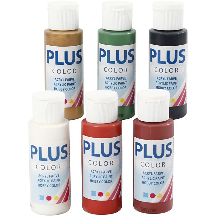 Pintura Craft Plus Color, colores navideños, 6x60 ml/ 1 paquete