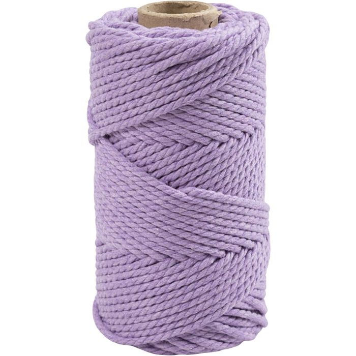 Cuerda de macramé, L. 55 m, dia 4 mm, morado, 330 gr/ 1 rollo
