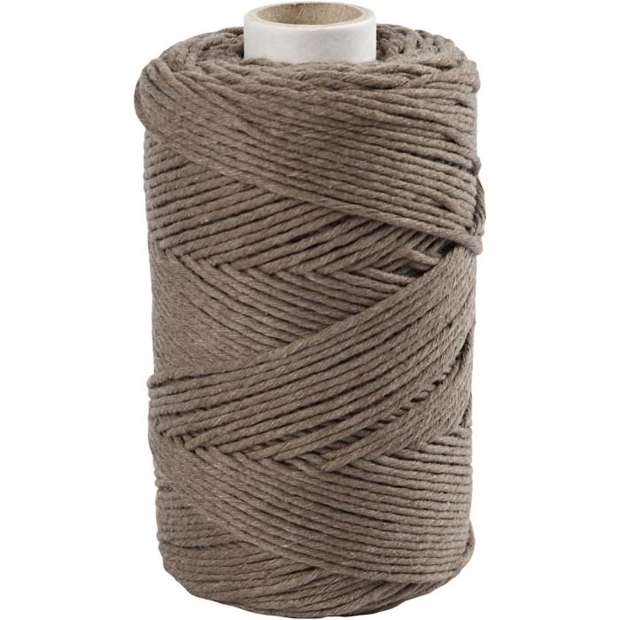Cuerda de Macramé, L. 198 m, dia 2 mm, marrón claro, 330 gr/ 1 rollo