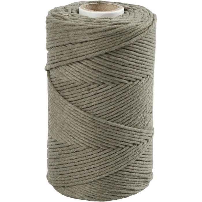 Cuerda de Macramé, L. 198 m, dia 2 mm, verde musgo, 330 gr/ 1 rollo