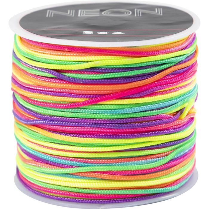 Cuerda de nylon, grosor 1 mm, multi colores, 28 m/ 1 rollo