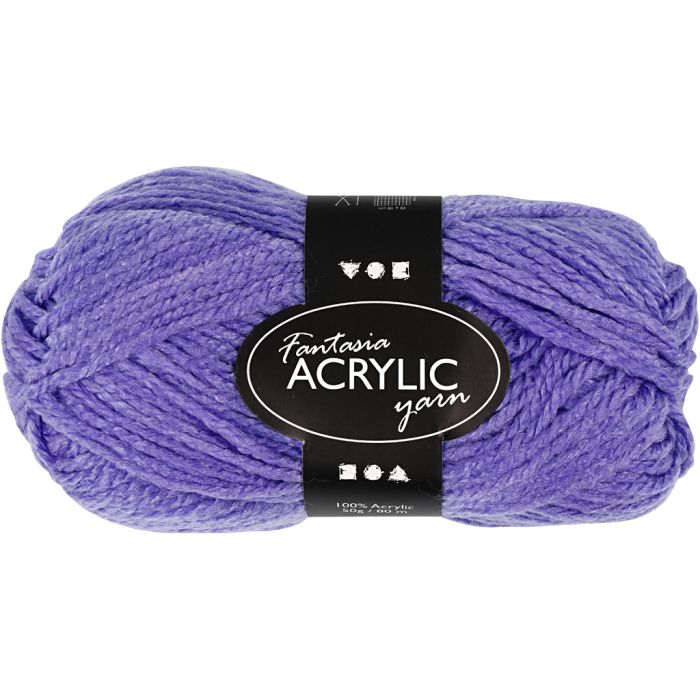 Fantasia lana acrílica, L. 80 m, morado, 50 gr/ 1 bola