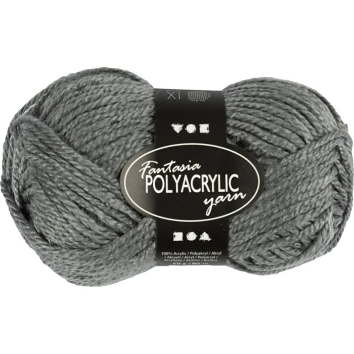 Fantasia lana acrílica, L. 80 m, usando agujas 4,5-5, gris, 50 gr/ 1 bola