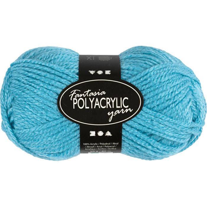 Fantasia lana acrílica, L. 80 m, usando agujas 4,5-5, turquesa, 50 gr/ 1 bola
