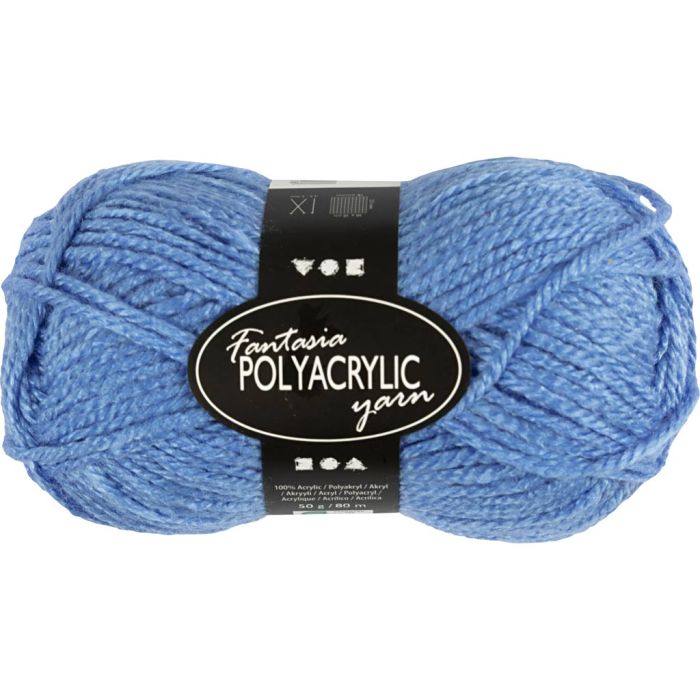 Fantasia lana acrílica, L. 80 m, usando agujas 4,5-5, azul, 50 gr/ 1 bola