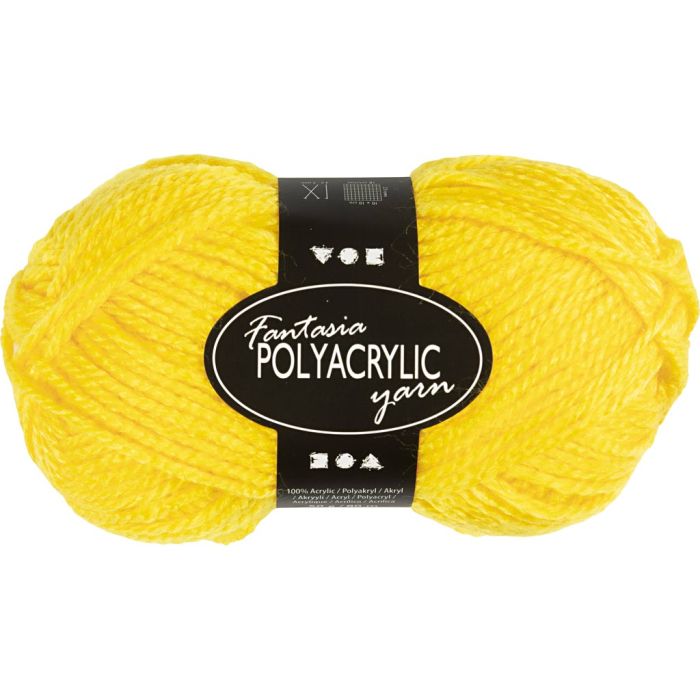 Fantasia lana acrílica, L. 80 m, usando agujas 4,5-5, amarillo, 50 gr/ 1 bola