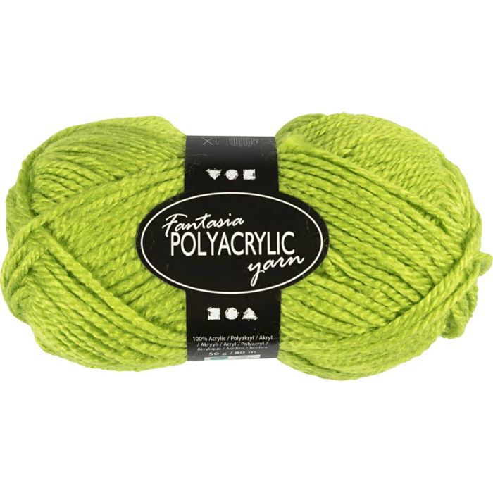 Fantasia lana acrílica, L. 80 m, usando agujas 4,5-5, verde claro, 50 gr/ 1 bola