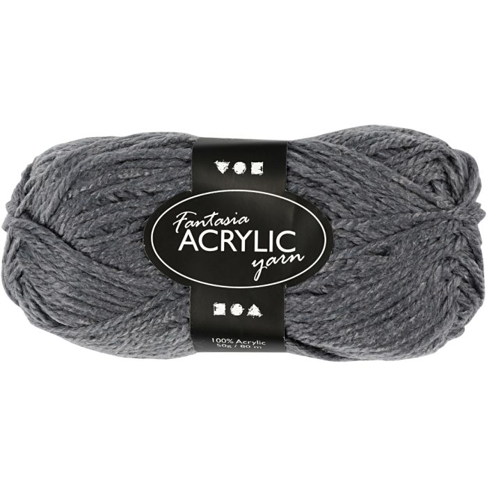 Fantasia lana acrílica, L. 80 m, gris, 50 gr/ 1 bola