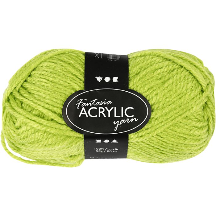 Fantasia lana acrílica, L. 80 m, verde claro, 50 gr/ 1 bola
