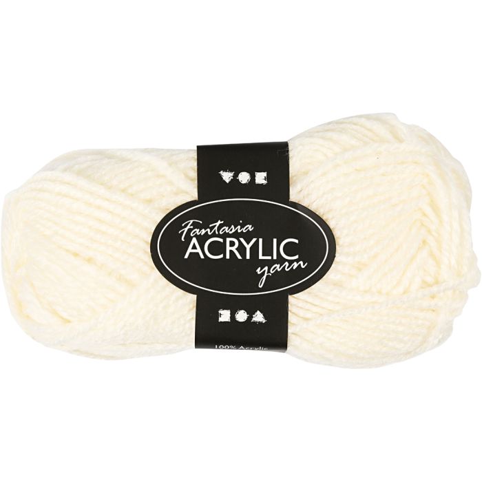 Fantasia lana acrílica, L. 80 m, blanquecino, 50 gr/ 1 bola