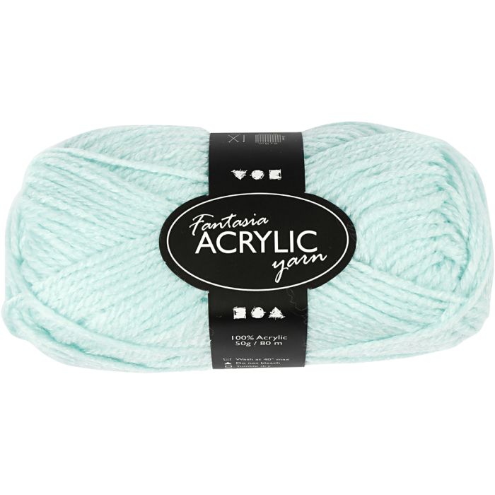 Fantasia lana acrílica, L. 80 m, verde menta, 50 gr/ 1 bola