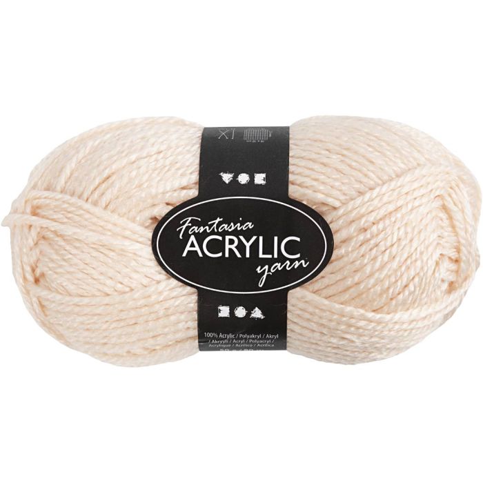 Fantasia lana acrílica, L. 80 m, polvo claro, 50 gr/ 1 bola