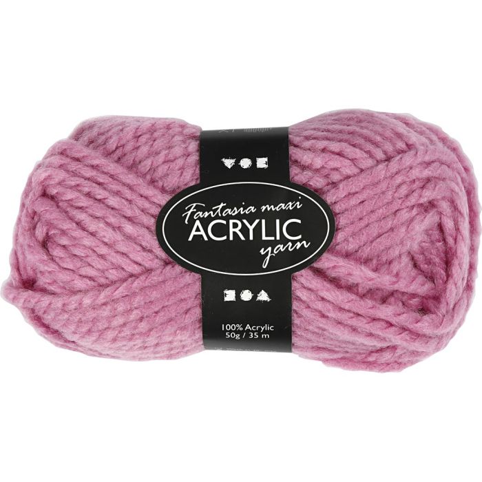Fantasia Lana Acrílica, L. 35 m, usando agujas 9-10, rosado, 50 gr/ 1 bola