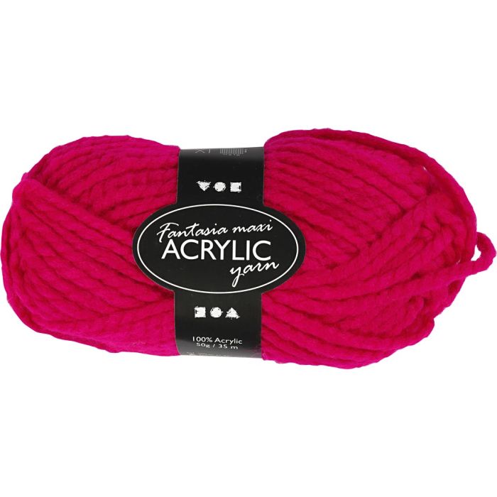 Fantasia Lana Acrílica, L. 35 m, usando agujas 9-10, fucsia, 50 gr/ 1 bola