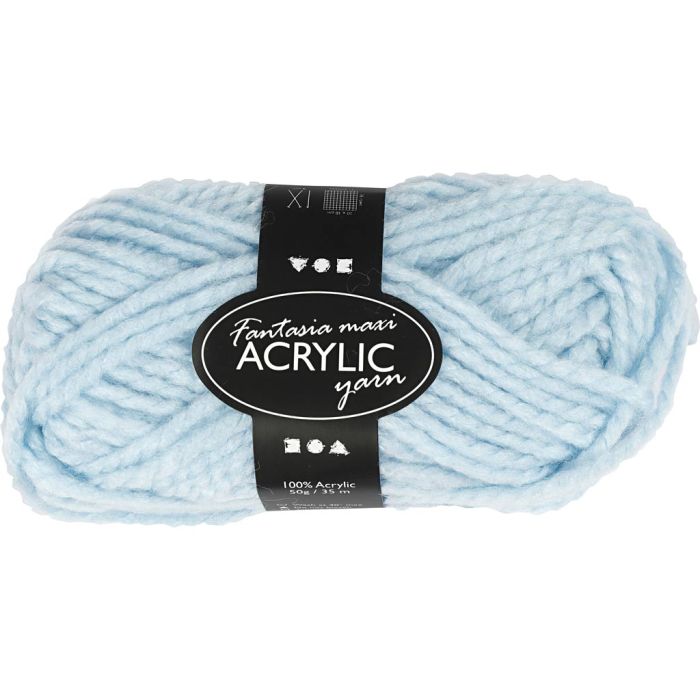 Fantasia Lana Acrílica, L. 35 m, usando agujas 9-10, azul claro, 50 gr/ 1 bola