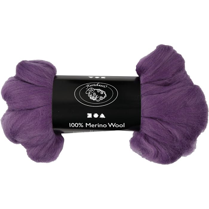Lana Merino, grosor 21 my, violeta, 100 gr/ 1 paquete