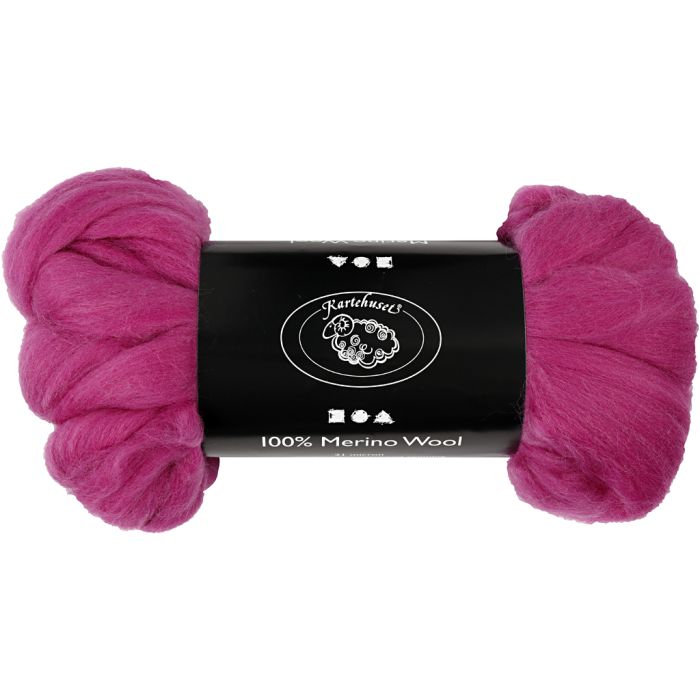 Lana Merino, grosor 21 my, rojo / violeta, 100 gr/ 1 paquete