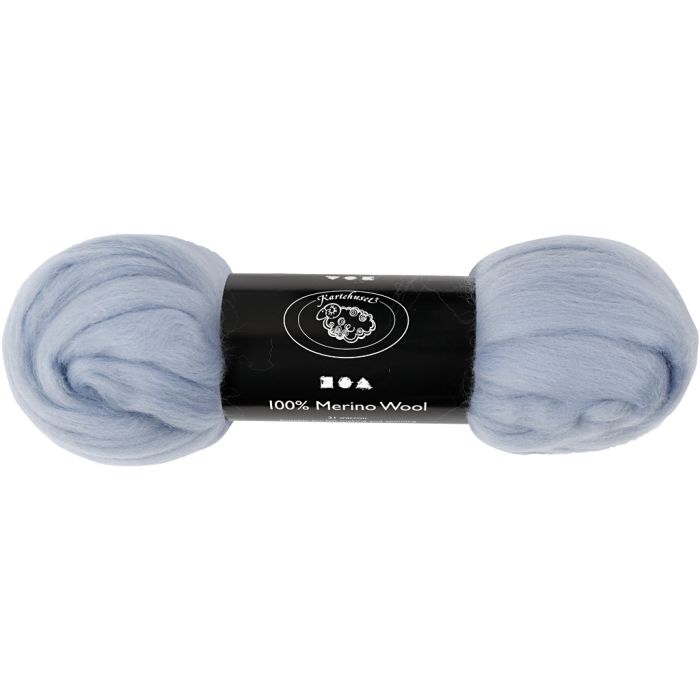 Lana Merino, grosor 21 my, azul helado, 100 gr/ 1 paquete