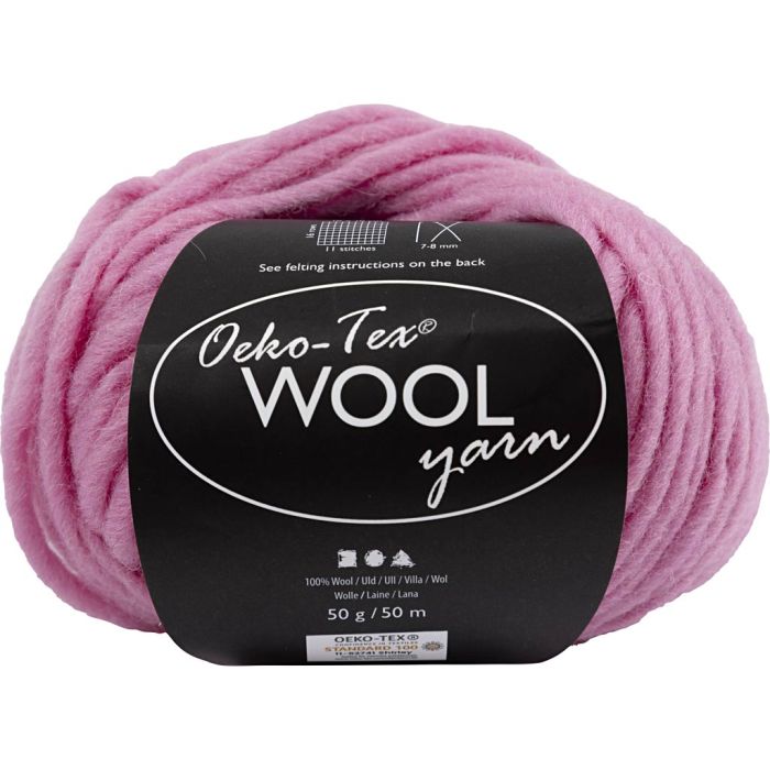 Lana, L. 50 m, usando agujas 8-9, rosa claro, 50 gr/ 1 bola