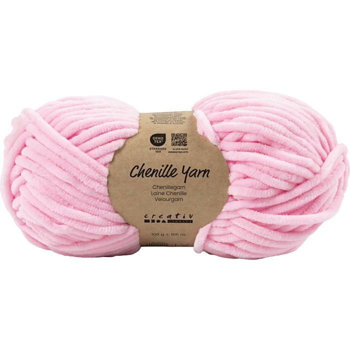 Hilo de terciopelo, L. 105 m, usando agujas 5-6, rosa claro, 100 gr/ 1 bola