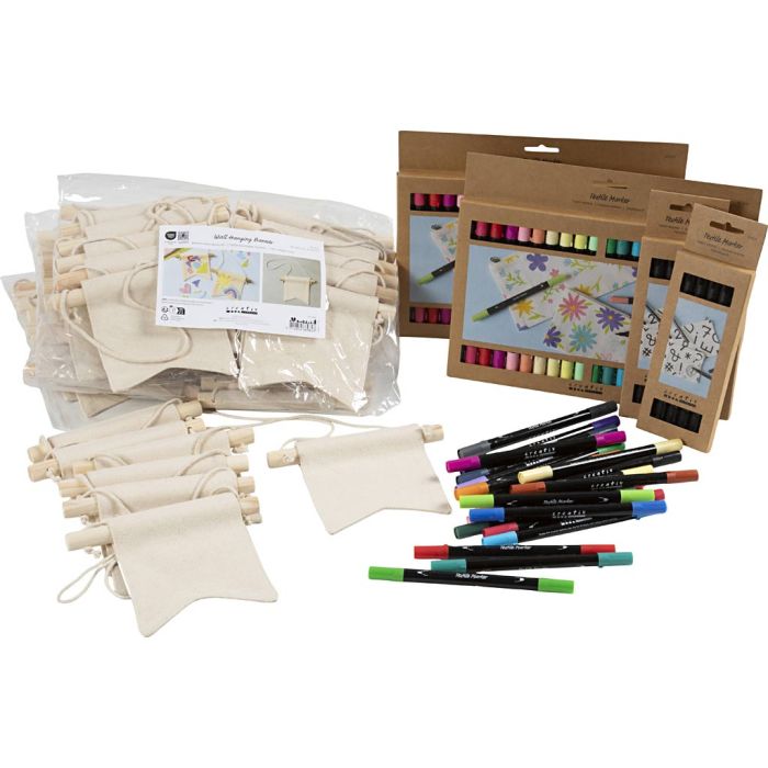 Kit de manualidades grupo pinta tu propia pancarta, medidas 10,5x12 cm, trazo ancho 2,3+3,6 mm, surtido de colores, 60 ud/ 1 paquete